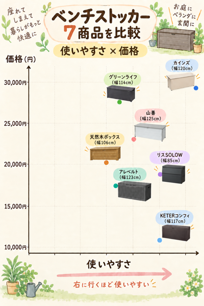ベンチストッカー(収納ベンチ)おすすめ7選|あなたに合う収納庫はどれ?天然木ボックスベンチ