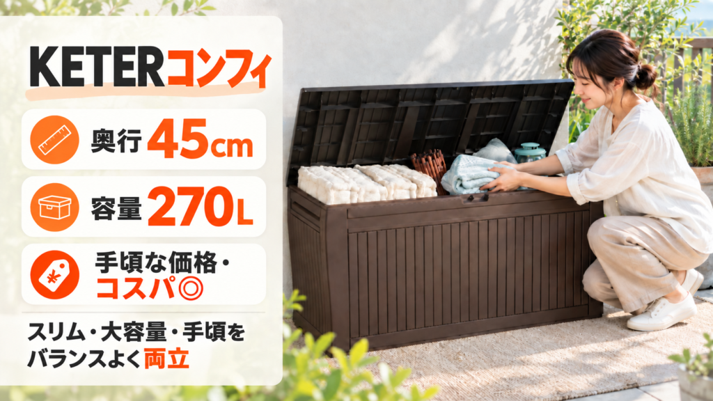 【口コミ】KETER COMFY(ケターコンフィ)ガーデンボックスは買い?後悔しないための注意点を解説